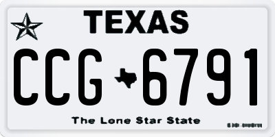 TX license plate CCG6791