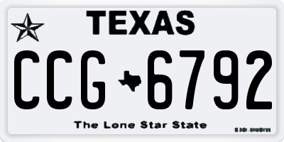 TX license plate CCG6792