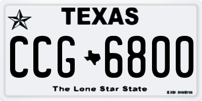 TX license plate CCG6800