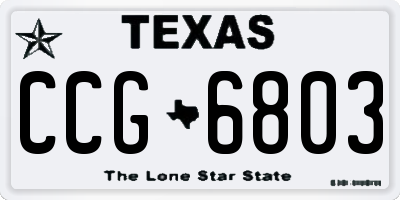 TX license plate CCG6803