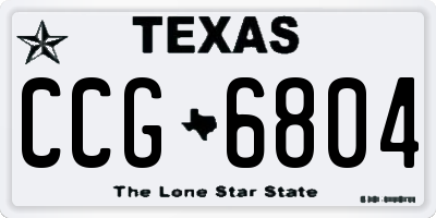 TX license plate CCG6804