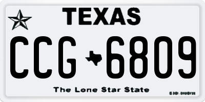TX license plate CCG6809