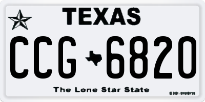 TX license plate CCG6820