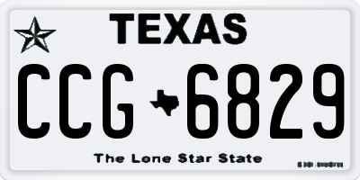 TX license plate CCG6829