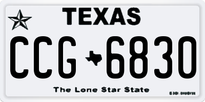 TX license plate CCG6830