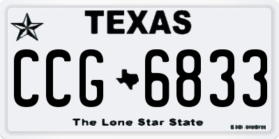TX license plate CCG6833
