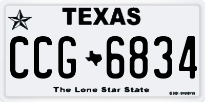 TX license plate CCG6834