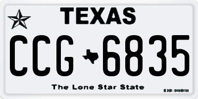 TX license plate CCG6835