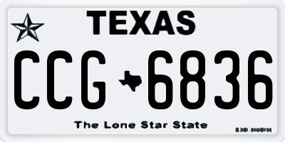 TX license plate CCG6836