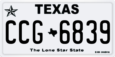 TX license plate CCG6839