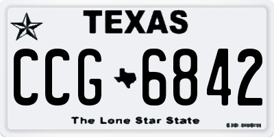TX license plate CCG6842