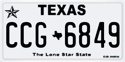 TX license plate CCG6849