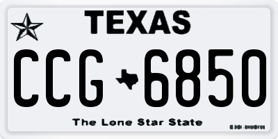 TX license plate CCG6850