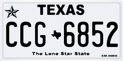 TX license plate CCG6852