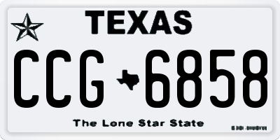 TX license plate CCG6858
