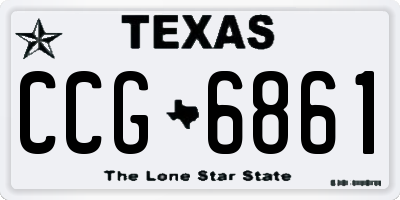 TX license plate CCG6861