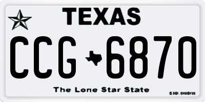 TX license plate CCG6870