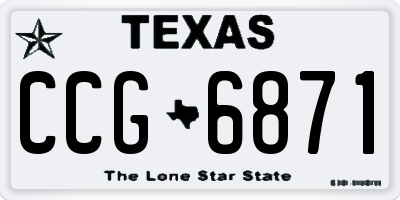 TX license plate CCG6871