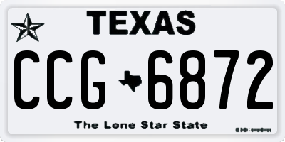 TX license plate CCG6872