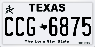 TX license plate CCG6875