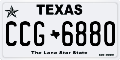 TX license plate CCG6880