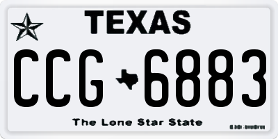 TX license plate CCG6883
