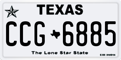 TX license plate CCG6885