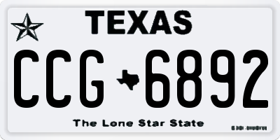 TX license plate CCG6892