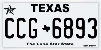 TX license plate CCG6893