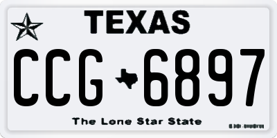 TX license plate CCG6897