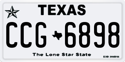 TX license plate CCG6898