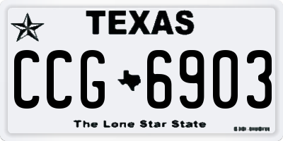 TX license plate CCG6903