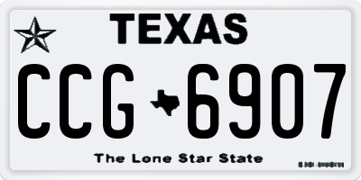 TX license plate CCG6907
