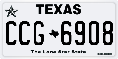 TX license plate CCG6908