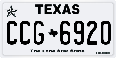 TX license plate CCG6920