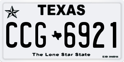 TX license plate CCG6921