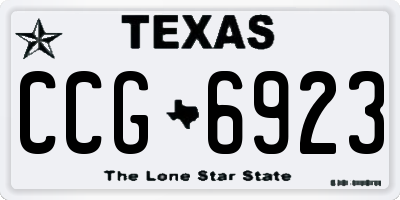 TX license plate CCG6923