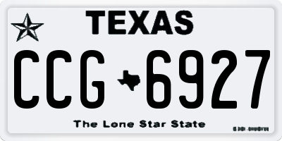 TX license plate CCG6927
