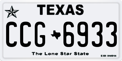 TX license plate CCG6933