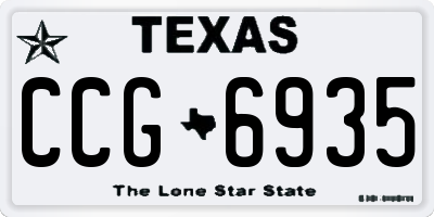 TX license plate CCG6935