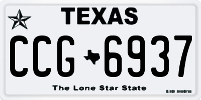 TX license plate CCG6937