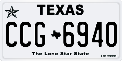 TX license plate CCG6940