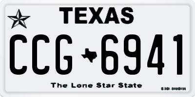 TX license plate CCG6941