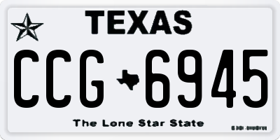 TX license plate CCG6945