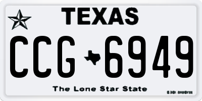 TX license plate CCG6949