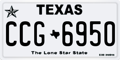 TX license plate CCG6950
