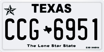 TX license plate CCG6951
