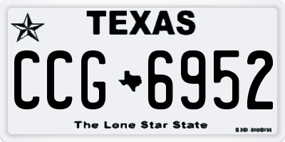 TX license plate CCG6952
