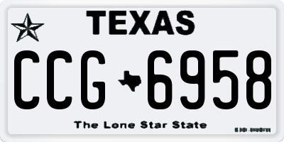 TX license plate CCG6958