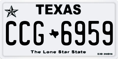 TX license plate CCG6959